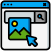 Browser window with image thumbnail and cursor